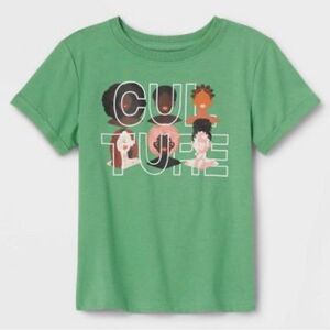 Black History Month Toddler’s Green Culture Short Sleeve Crewneck Graphic Tee 3T